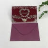 Exclusive for foreign trade, custom-made African and Middle Eastern gold-embossed wine in red, yellow and pink at 30% off. Wedding invitations, thank-you invitations, greeting cards, invitations with envelopes Application Scenario